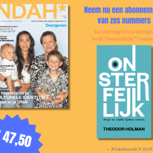 Abonnement, 6 edities magazine, elke twee maanden.  Voor €47,50 en het boek Onsterfelijk cadeau